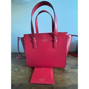 Kate Spade Red Purse Grand St Hayden Crossbody Shoulder Bag Satchel & CC holder